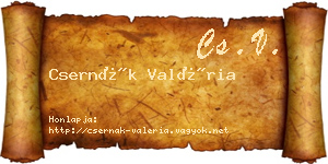 Csernák Valéria névjegykártya