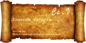 Csernák Valéria névjegykártya